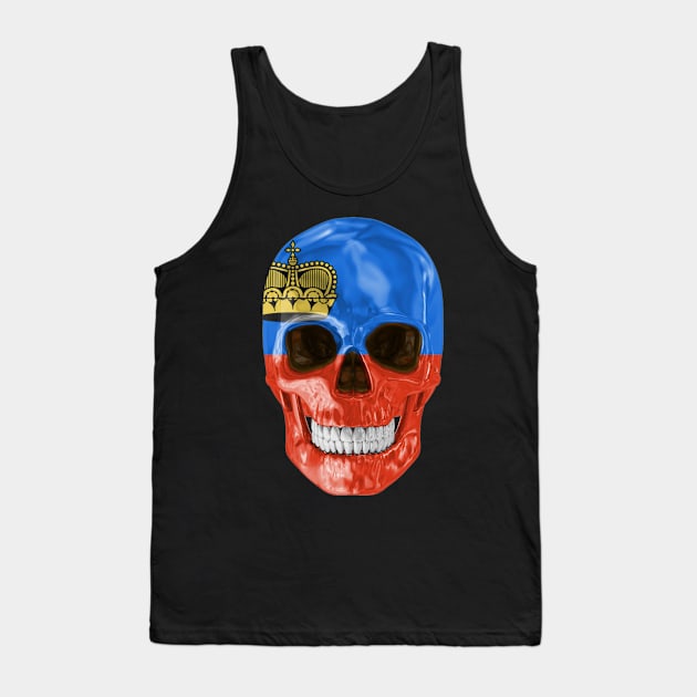 Liechtenstein Flag Skull - Gift for Liechtensteiner With Roots From Liechtenstein Tank Top by Country Flags